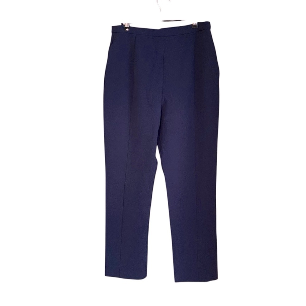 Black Halo Isabella Pants Blue High Waisted Wide Leg Women's Sz 12 - Picture 3 of 6